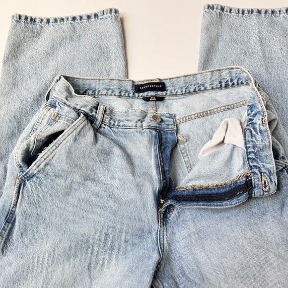 Aeropostale Light Wash Denim Straight Leg 90's Baggy Jeans Women's 14 Reg - Picture 13 of 15